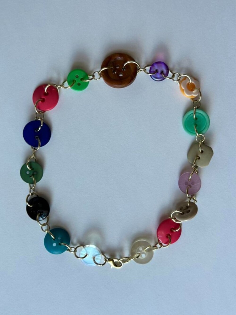 Handmade Colorful Button Necklace πβ¨